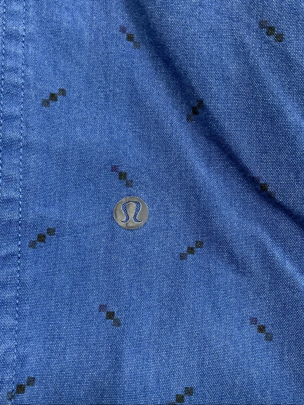 lululemon Men's Deep Blue Patterned Flat-Front Shorts